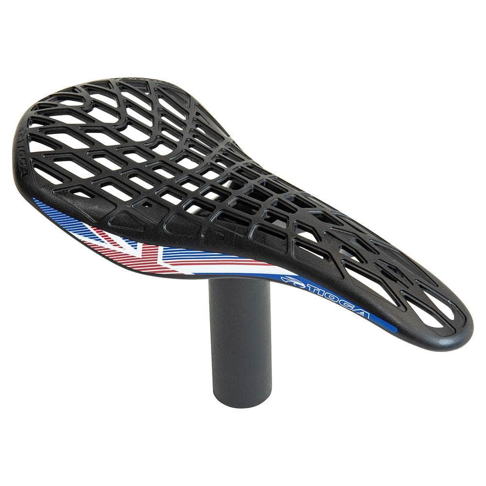 Tioga BMX Racing Tioga EVO D-Spyder Carbon Race Seat and Post Combo Union Jack