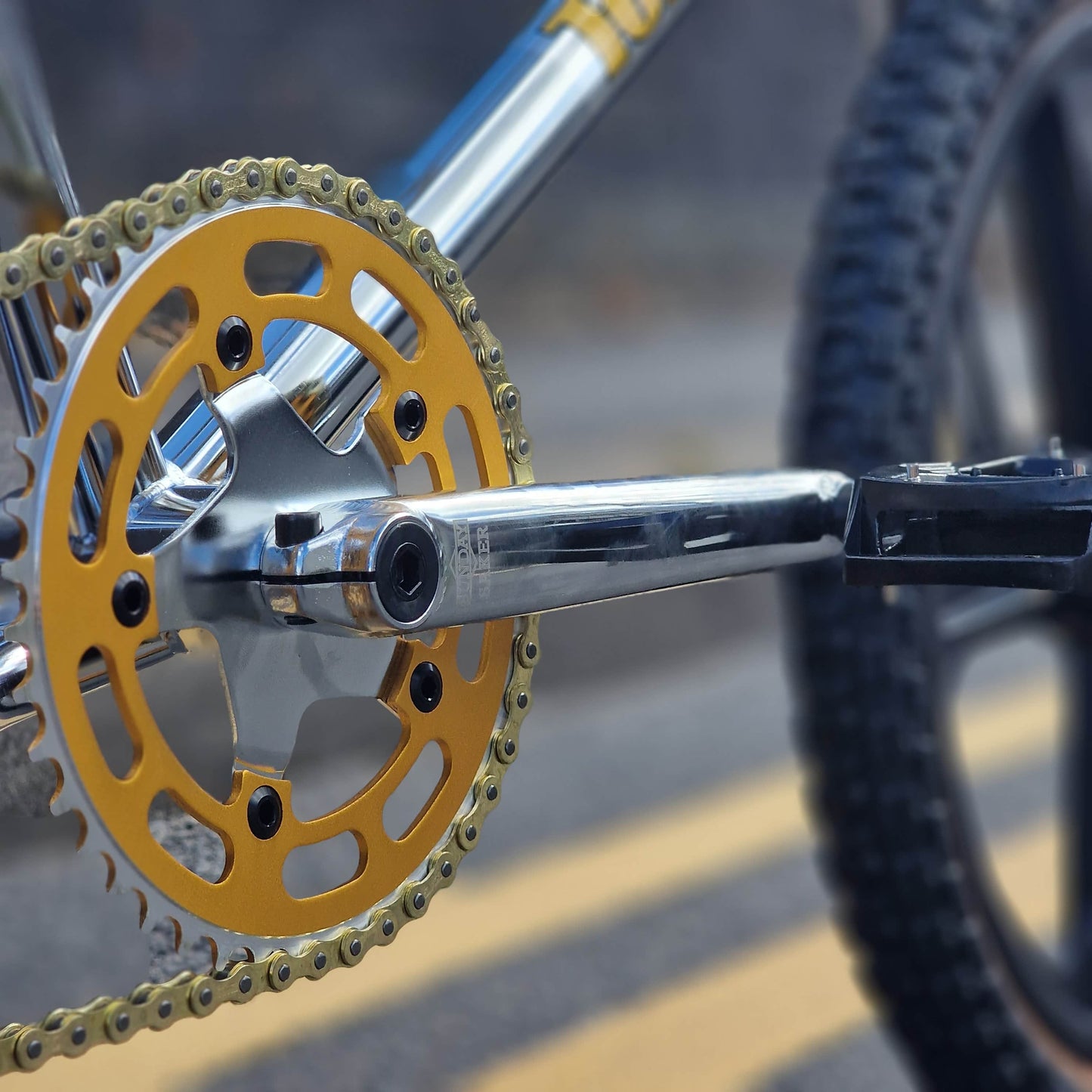 Torker Old School BMX Bikes Chrome / Black / Gold / Pro XL Torker LP Race Pro XL Custom Bike Chrome / Black / Gold