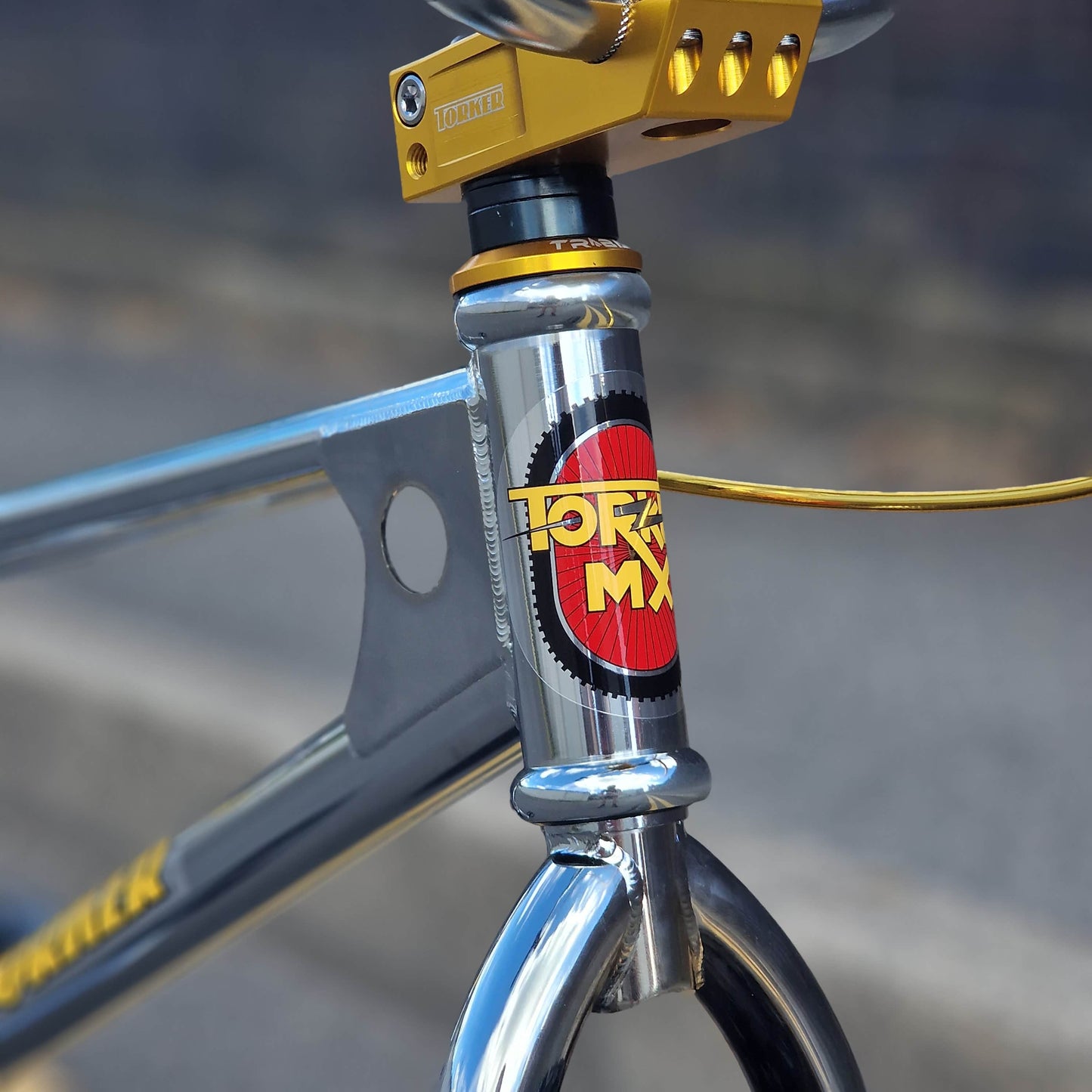 Torker Old School BMX Bikes Chrome / Black / Gold / Pro XL Torker LP Race Pro XL Custom Bike Chrome / Black / Gold