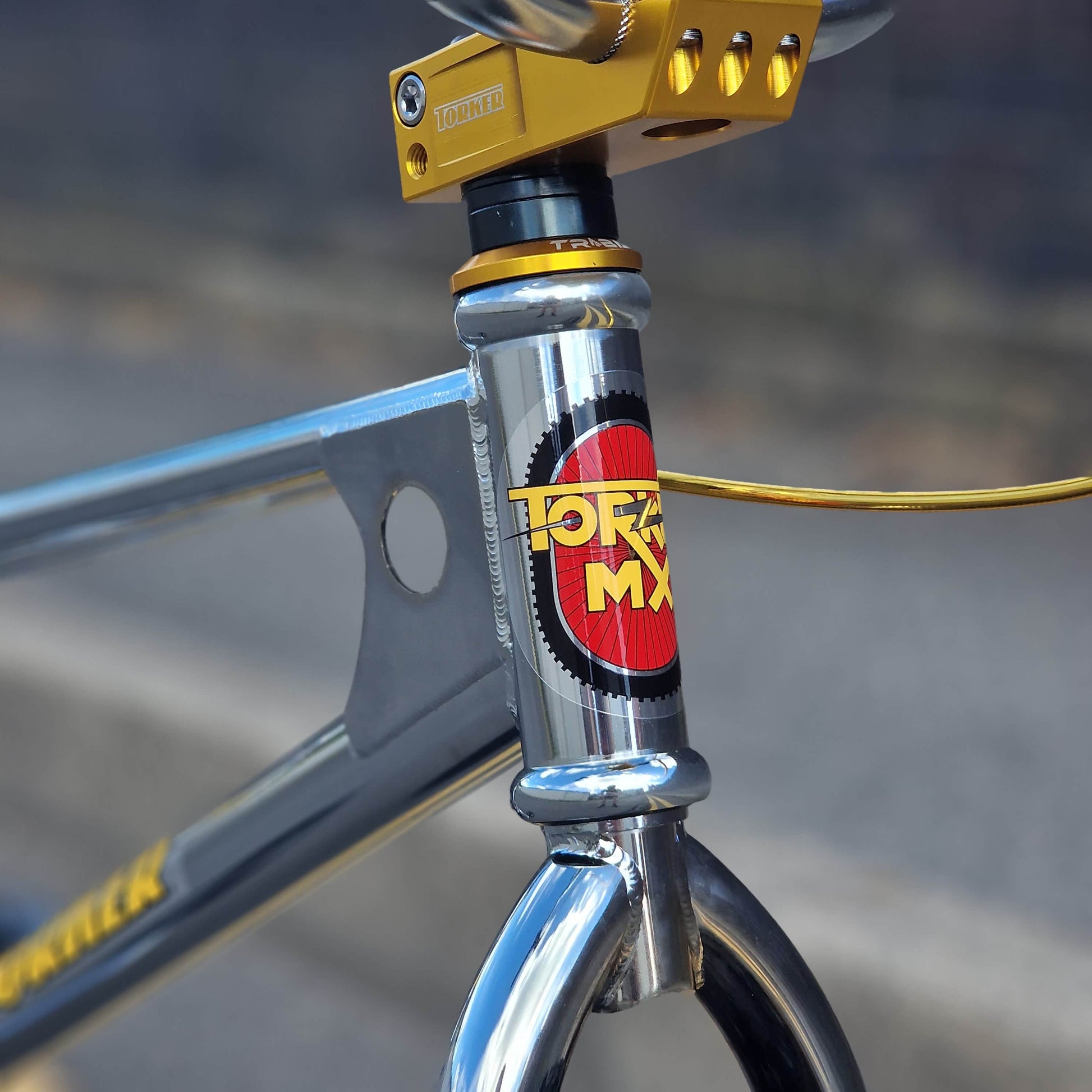 Torker Old School BMX Bikes Chrome / Black / Gold / Pro XL Torker LP Race Pro XL Custom Bike Chrome / Black / Gold