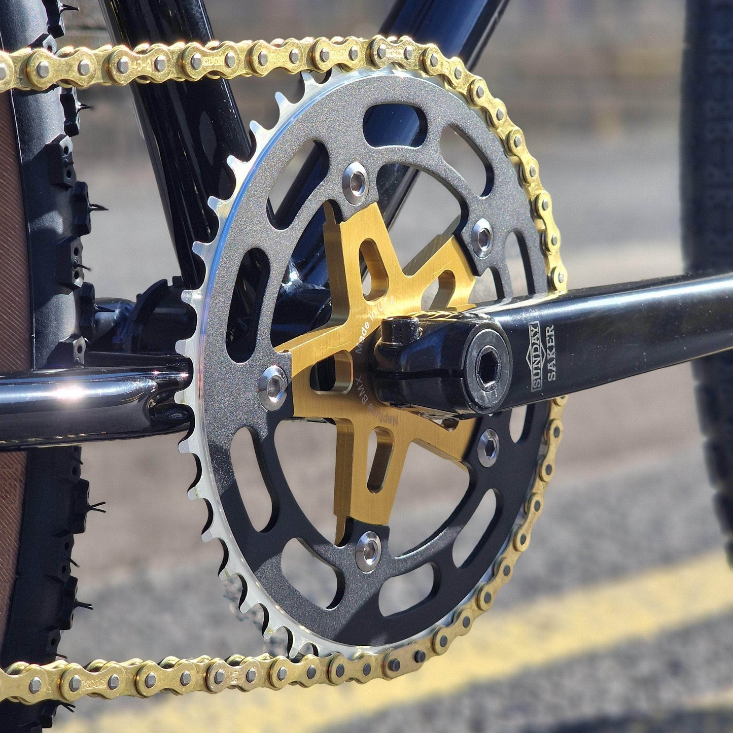 Torker Old School BMX Bikes Chrome / Black / Gold Torker MX26 26 Inch Cruiser Custom Bike Black / Gold