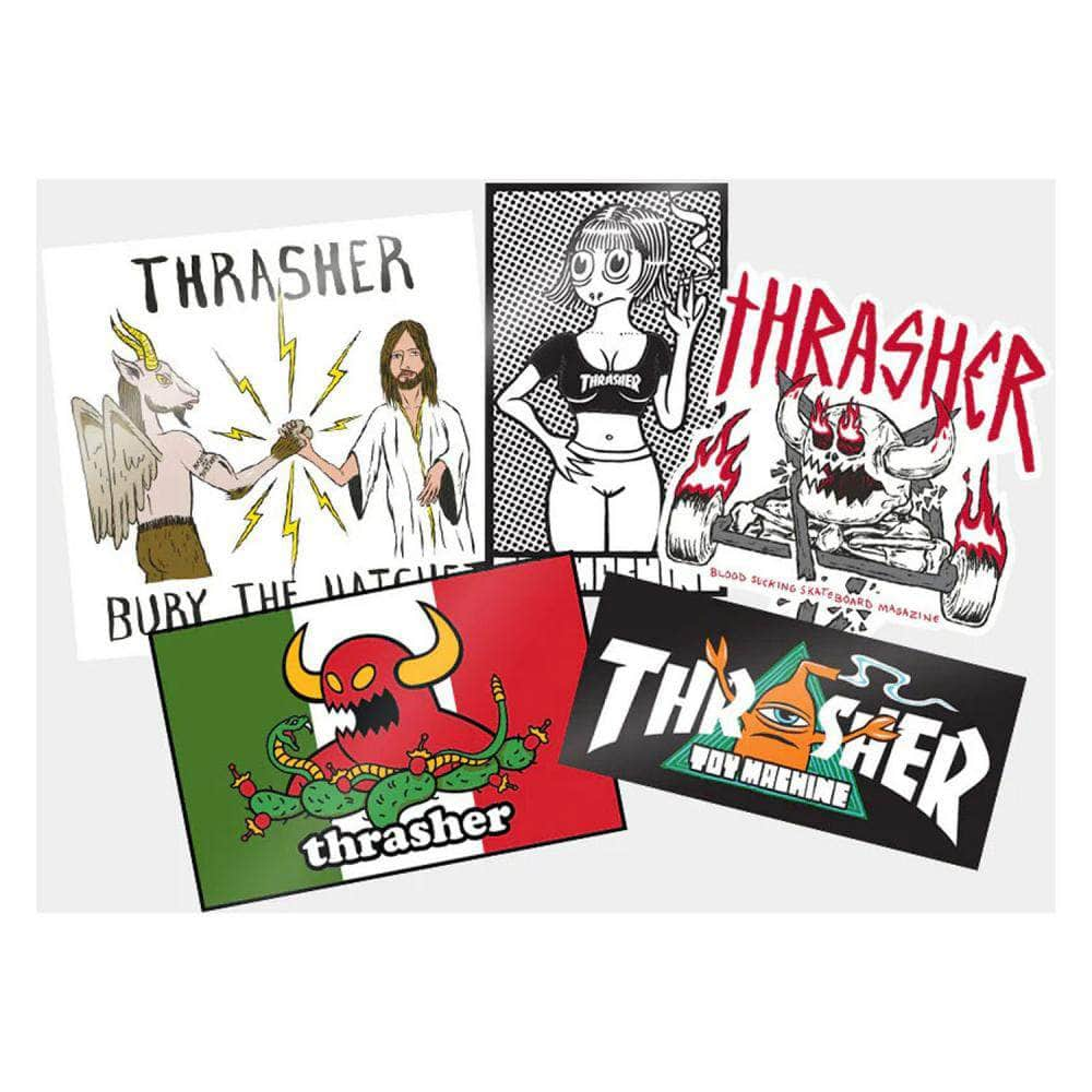 Thrasher Misc Toy Machine x Thrasher 5 Sticker Pack