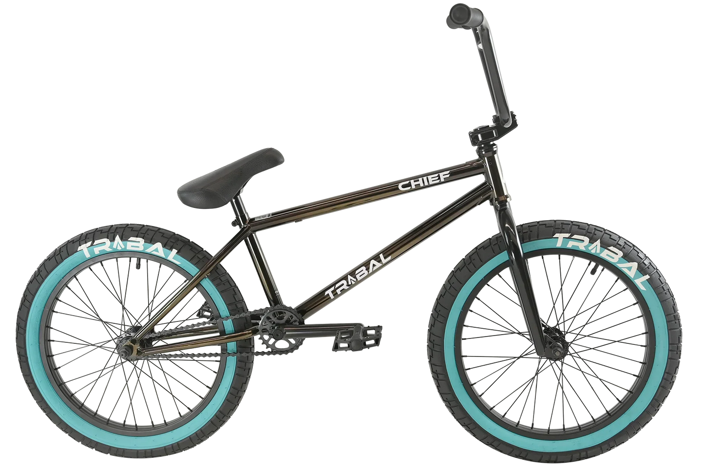 Tribal Bikes BMX Bikes Smokey Joe / 20.9 Tribal Bikes Chief 100% Cro-mo 20.9" TT Bike Smokey Joe w/ Teal Tyres