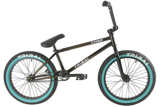 Tribal Bikes BMX Bikes Smokey Joe / 20.9 Tribal Bikes Chief 100% Cro-mo 20.9" TT Bike Smokey Joe w/ Teal Tyres