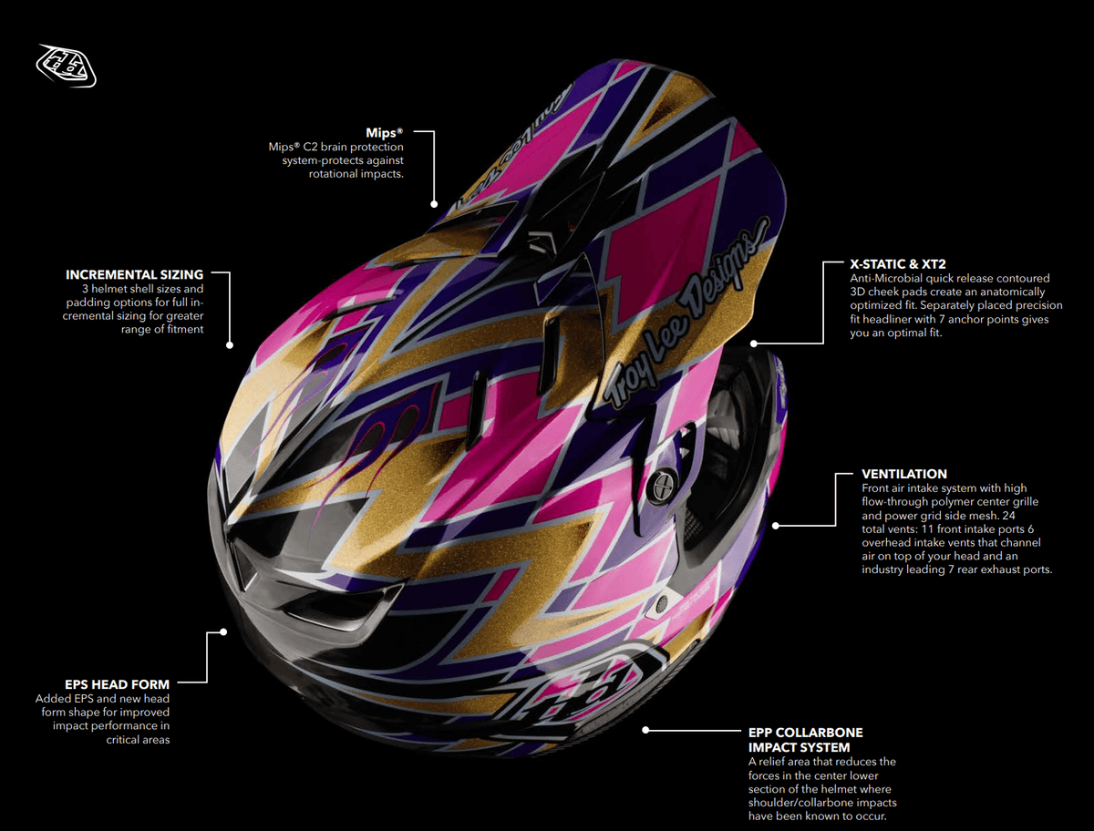 Troy Lee Designs BMX Racing Troy Lee Designs D4 Carbon Helmet Flush Violet