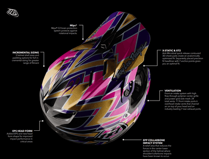 Troy Lee Designs BMX Racing Troy Lee Designs D4 Carbon Helmet Flush Violet