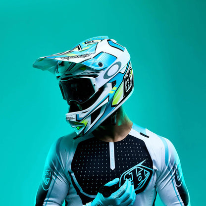 Troy Lee Designs BMX Racing Troy Lee Designs D4 Composite Helmet Crest Real Teal