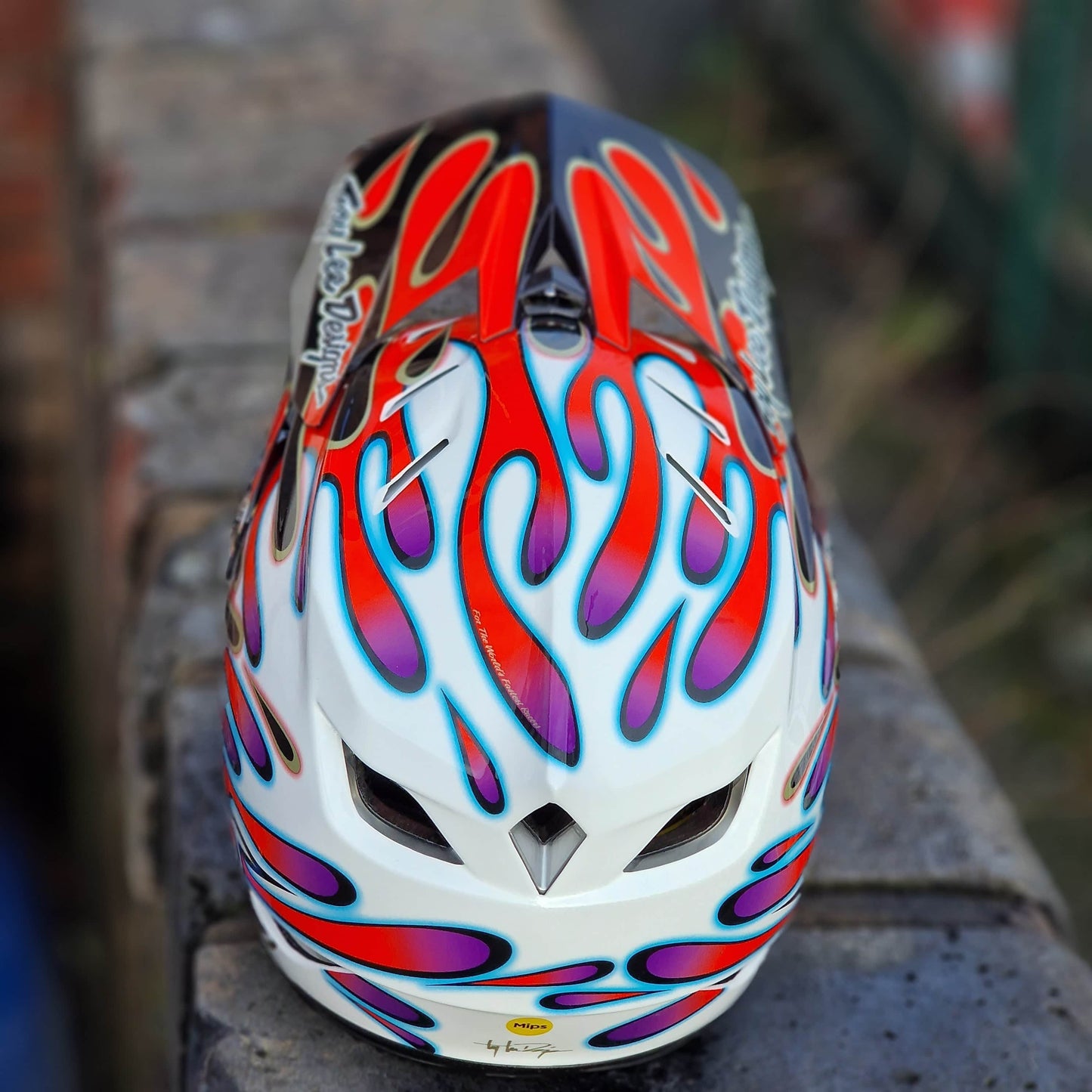 Troy Lee Designs BMX Racing Troy Lee Designs D4 Composite Helmet Overspray White / Red