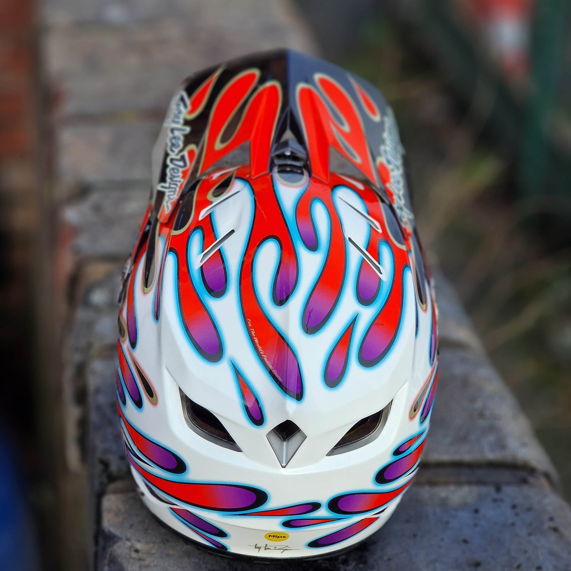 Troy Lee Designs BMX Racing Troy Lee Designs D4 Composite Helmet Overspray White / Red