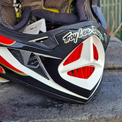 Troy Lee Designs BMX Racing Troy Lee Designs D4 Composite Helmet Overspray White / Red