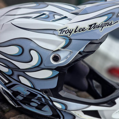 Troy Lee Designs BMX Racing Troy Lee Designs D4 Composite Helmet Torched White / Silver