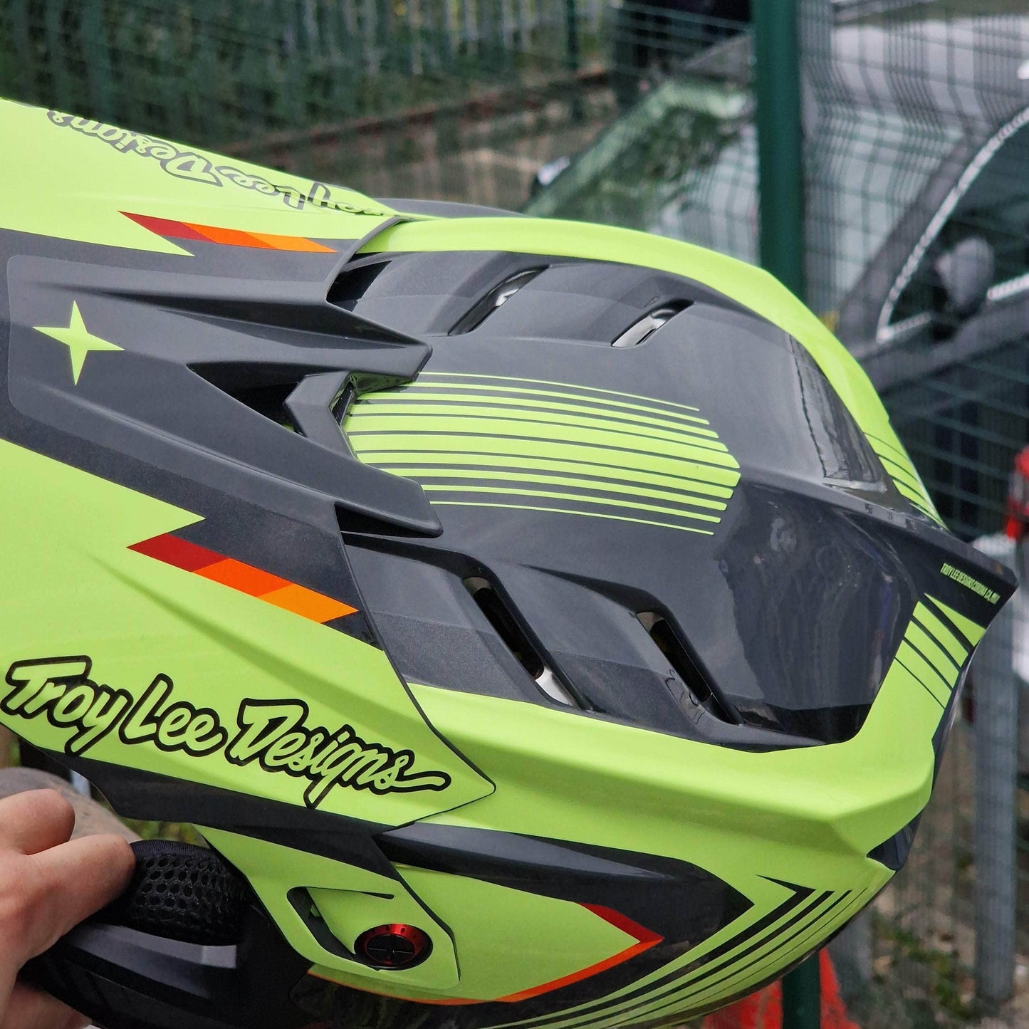 Troy Lee Designs BMX Racing Troy Lee Designs D4 Polyacrylate Helmet Qualifer Black / Yellow