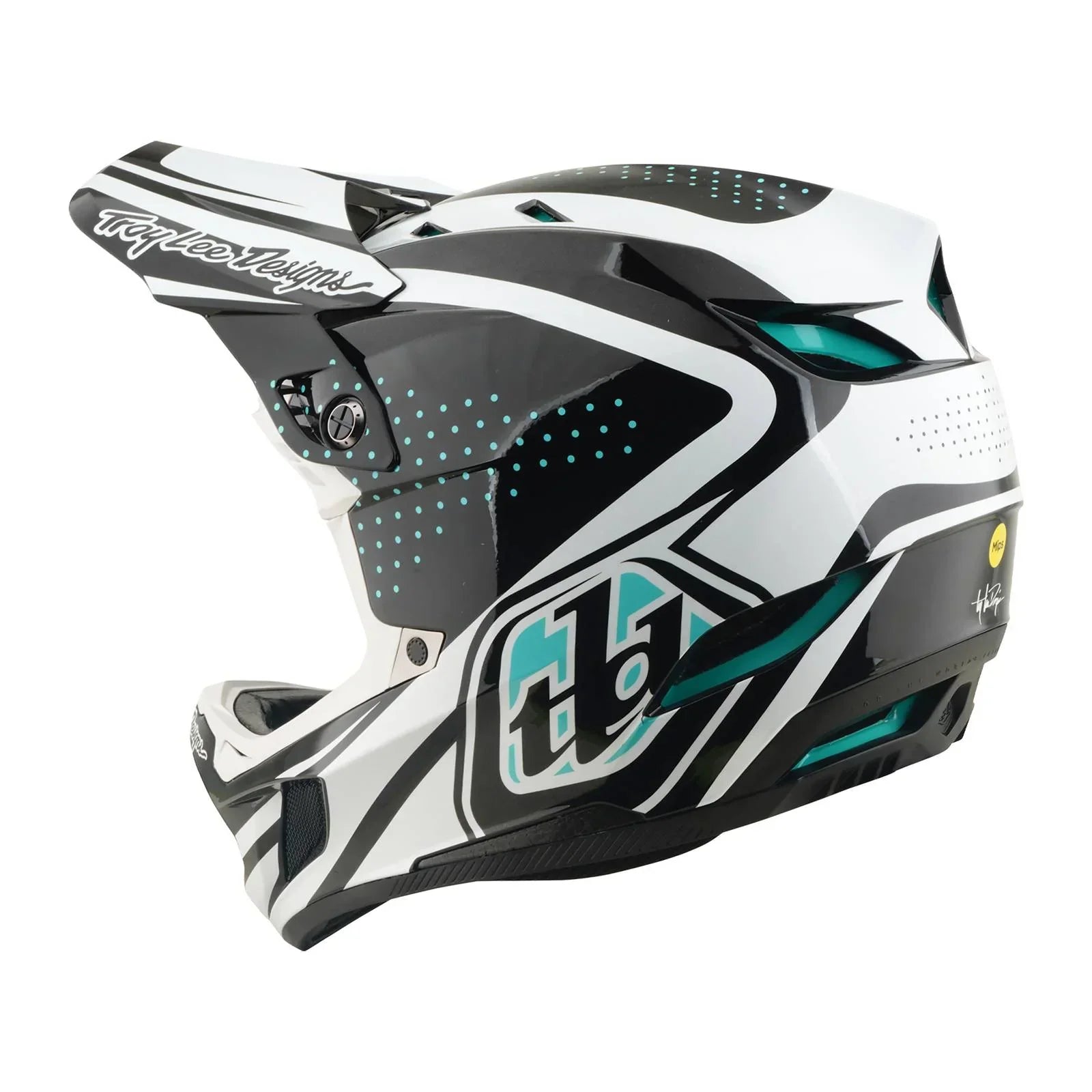 Troy Lee Designs BMX Racing Troy Lee Designs D4 Polyacrylite Helmet The Line Charcoal / White