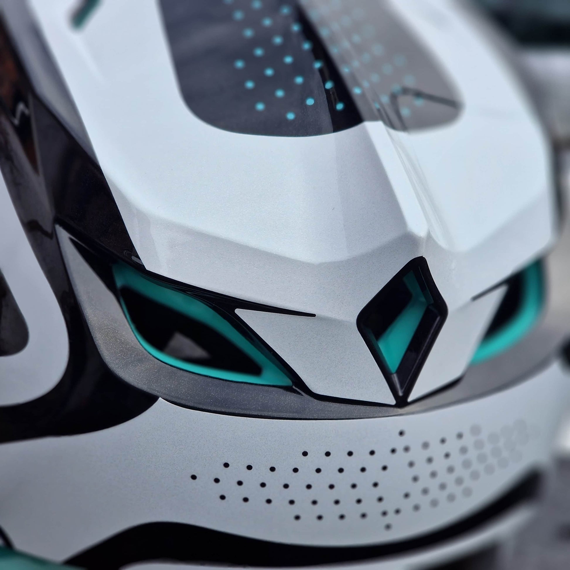 Troy Lee Designs BMX Racing Troy Lee Designs D4 Polyacrylite Helmet The Line Charcoal / White