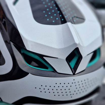 Troy Lee Designs BMX Racing Troy Lee Designs D4 Polyacrylite Helmet The Line Charcoal / White