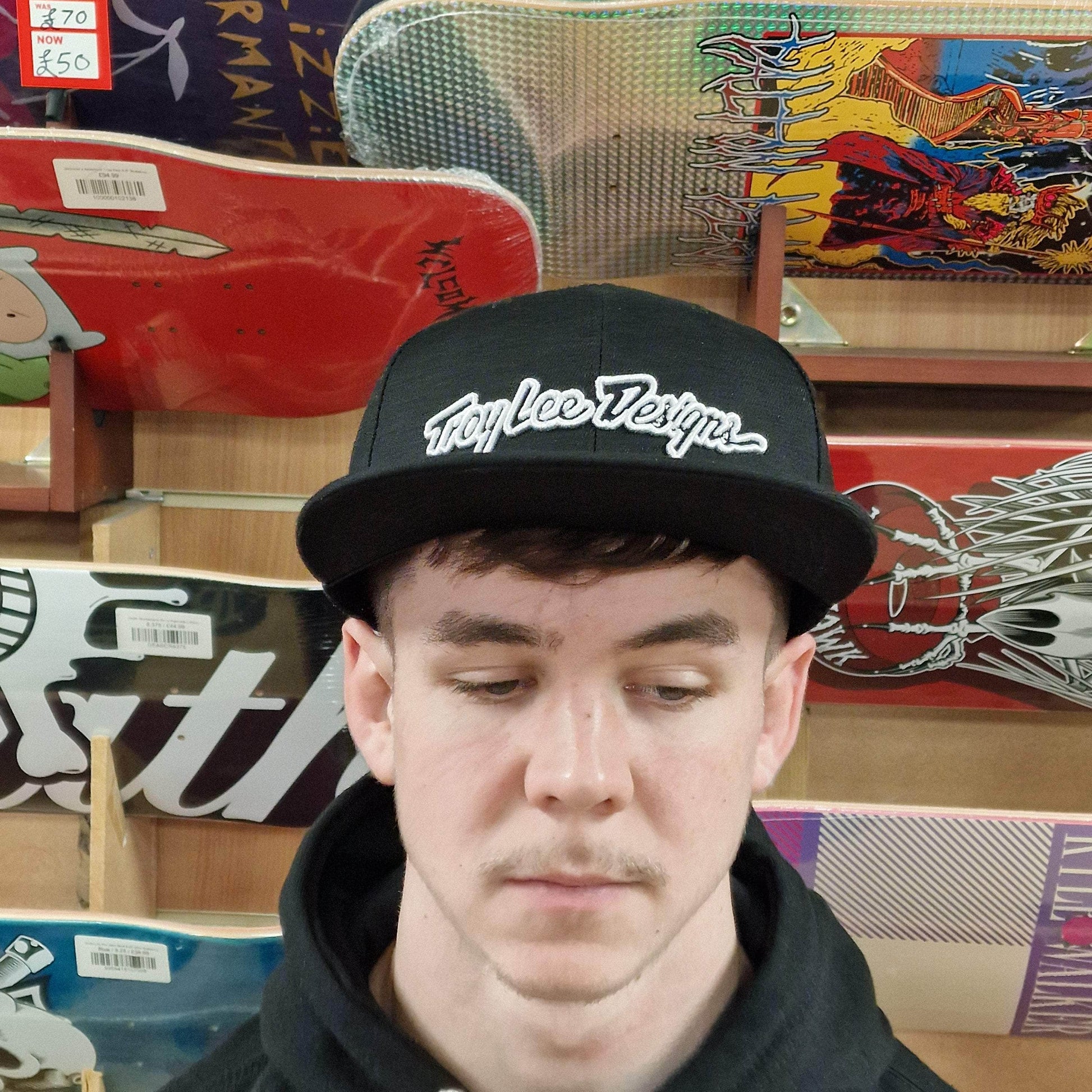 Troy Lee Designs Clothing & Shoes Black Troy Lee Designs Signature Flat Bill Snapback Cap Black