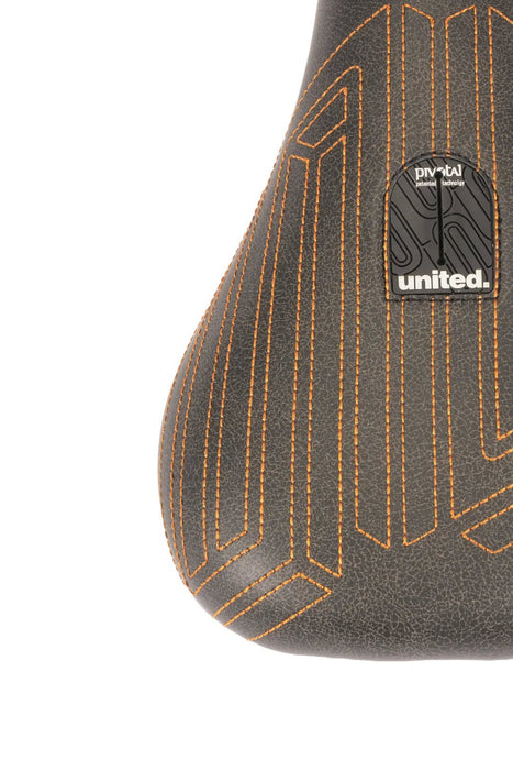 United BMX Parts Black United Squad Fat Pivotal Seat Black / Orange Stitching