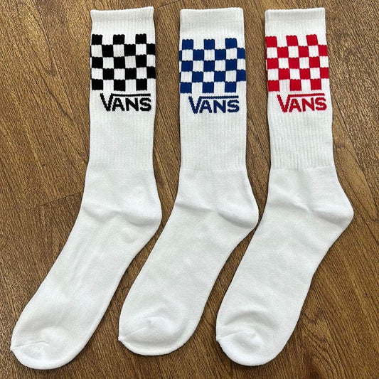 Vans Clothing & Shoes UK 8.5 - 12 Vans Classic Check Crew Socks 3 Pack White