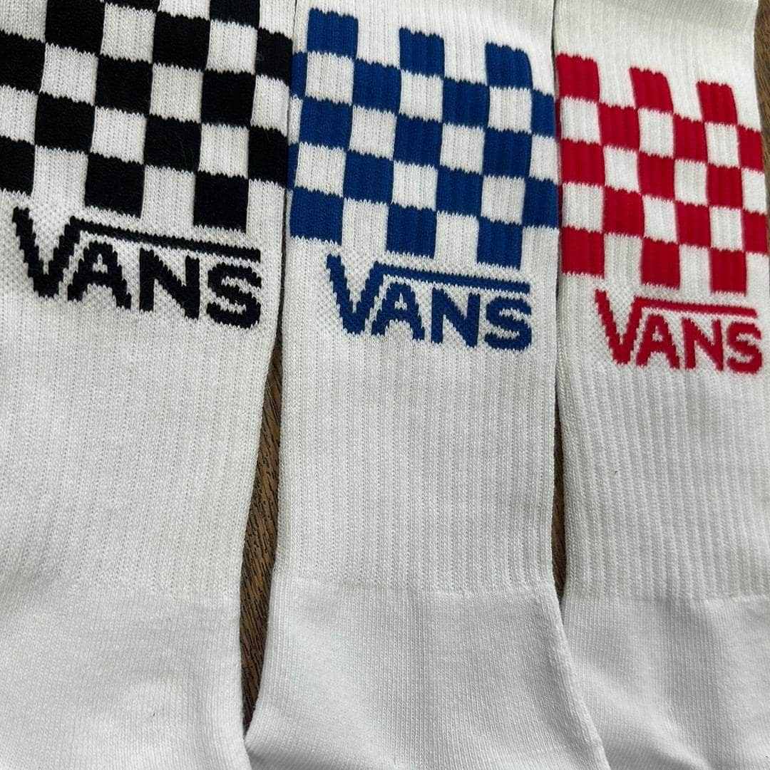 Vans Clothing & Shoes UK 8.5 - 12 Vans Classic Check Crew Socks 3 Pack White