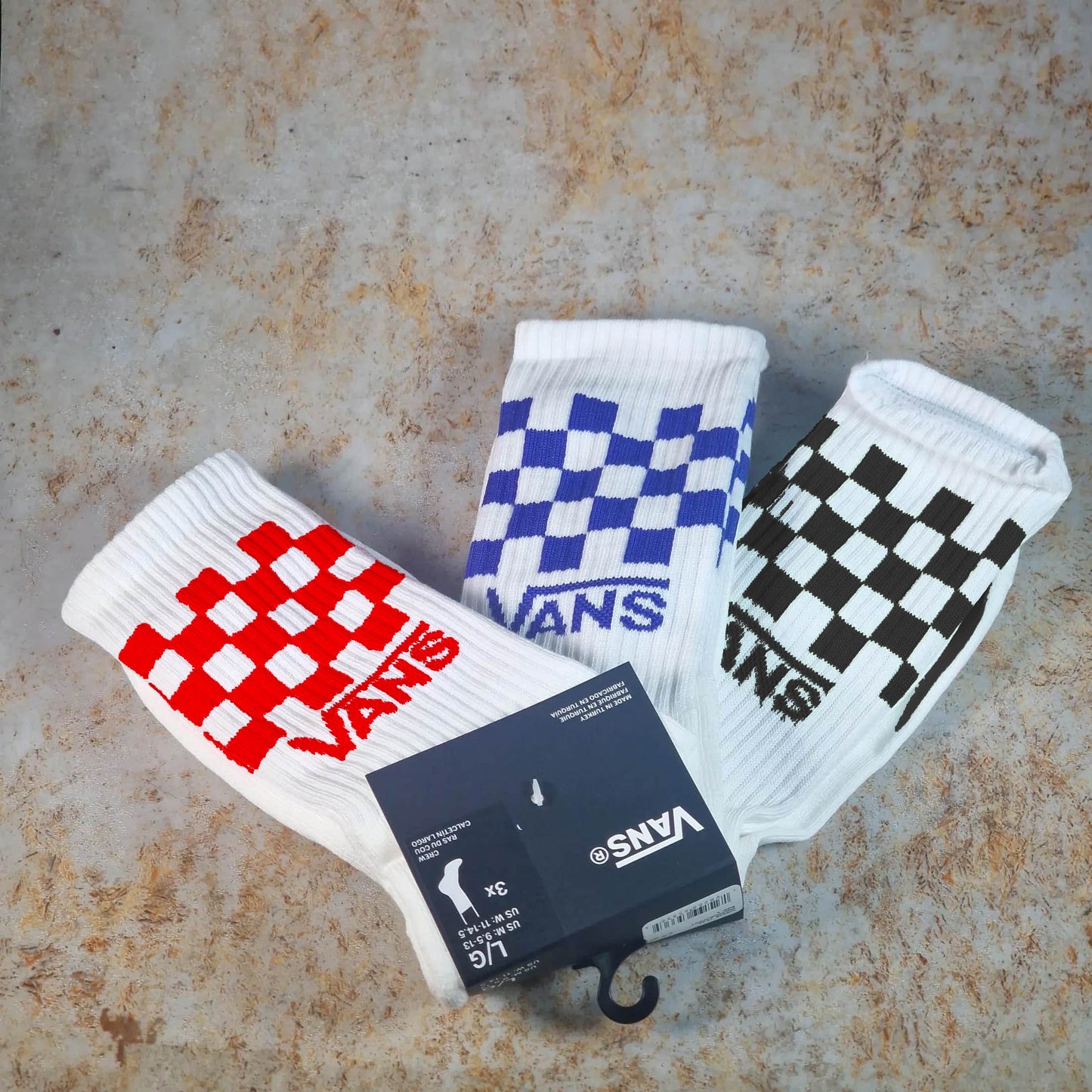 Vans Clothing & Shoes Vans Classic Checker Crew Socks 3 Pack Checkerboard White