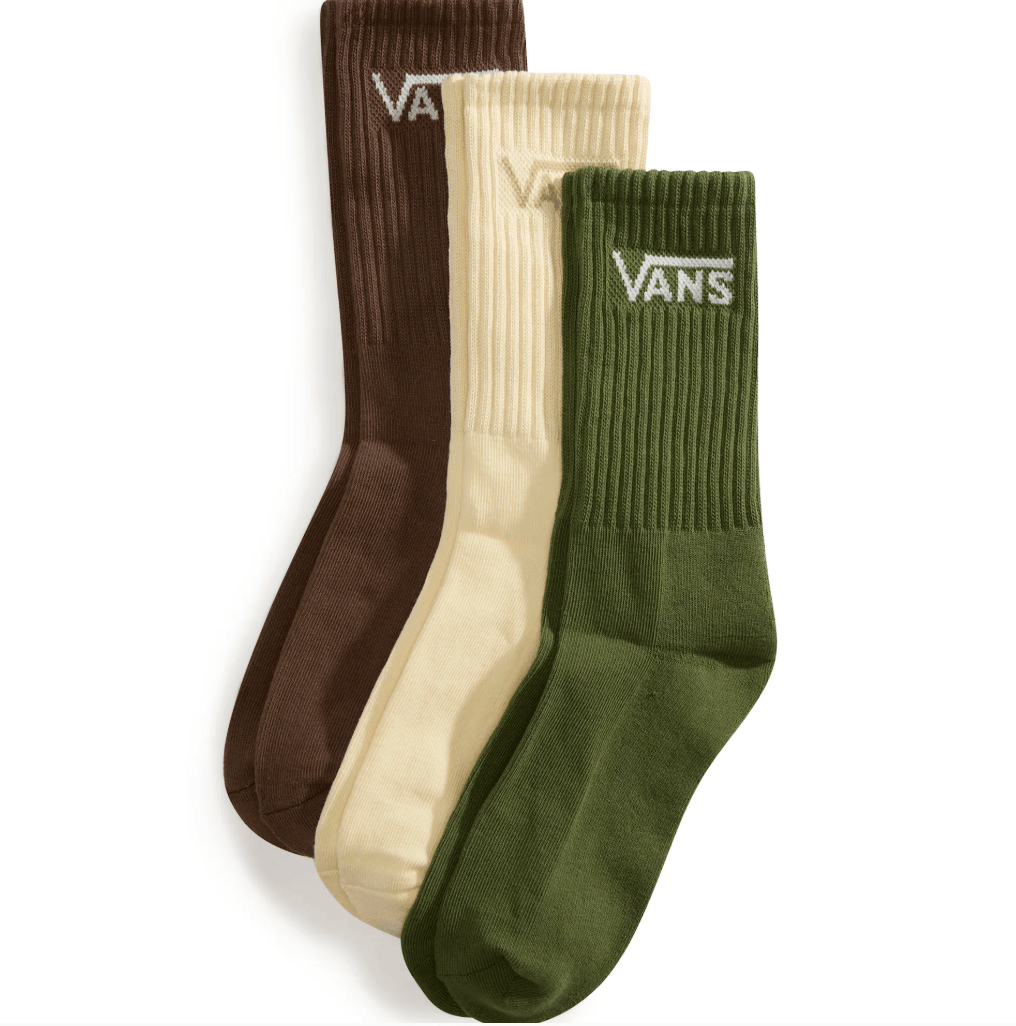Vans Clothing & Shoes UK 8.5 - 12 / Green Balsam Vans Classic Crew Socks 3 Pack Green Balsam