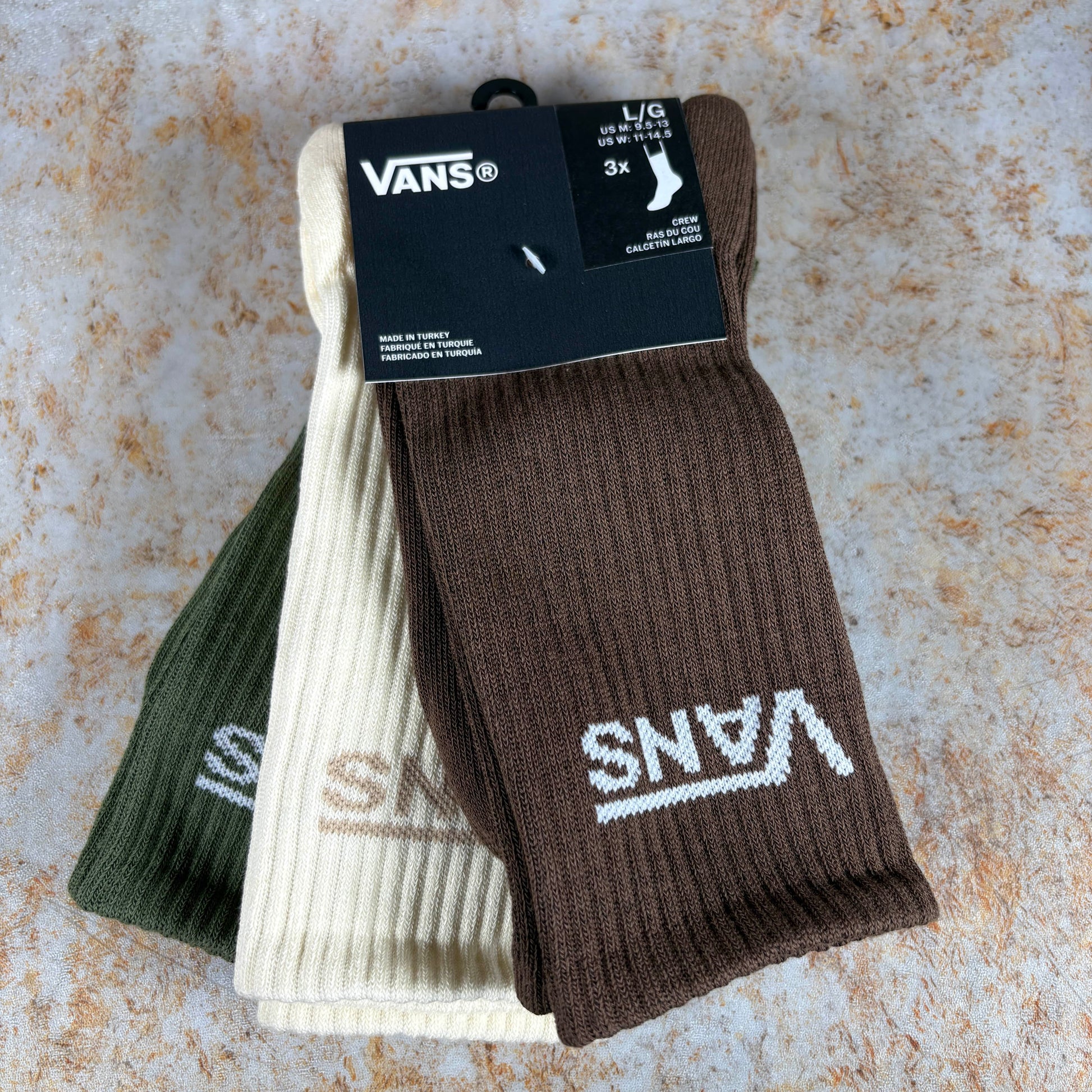 Vans Clothing & Shoes UK 8.5 - 12 / Green Balsam Vans Classic Crew Socks 3 Pack Green Balsam