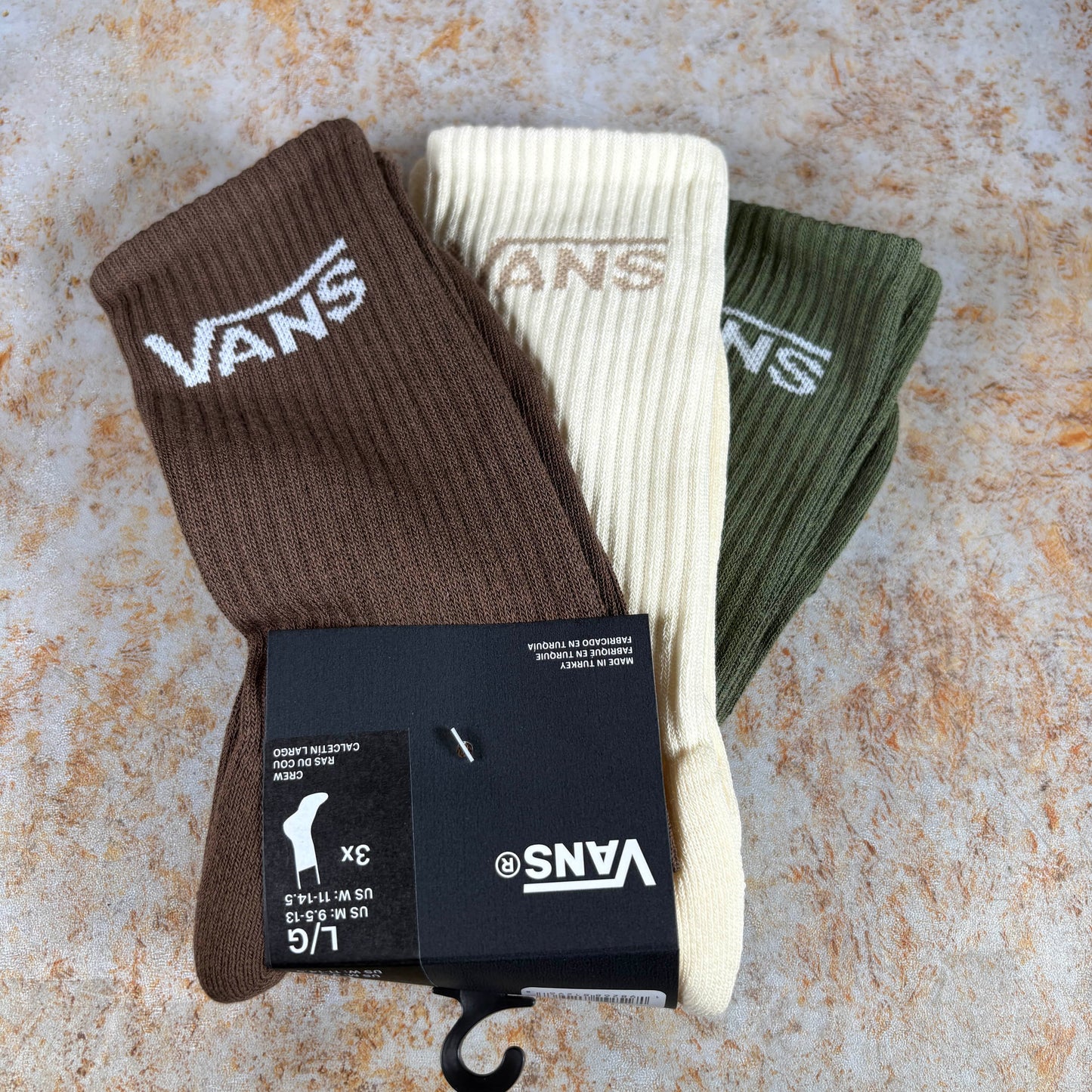Vans Clothing & Shoes UK 8.5 - 12 / Green Balsam Vans Classic Crew Socks 3 Pack Green Balsam