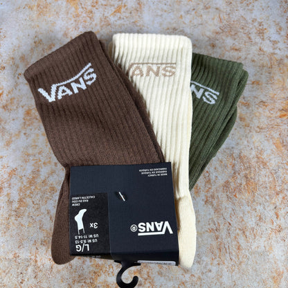 Vans Clothing & Shoes UK 8.5 - 12 / Green Balsam Vans Classic Crew Socks 3 Pack Green Balsam