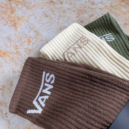 Vans Clothing & Shoes UK 8.5 - 12 / Green Balsam Vans Classic Crew Socks 3 Pack Green Balsam