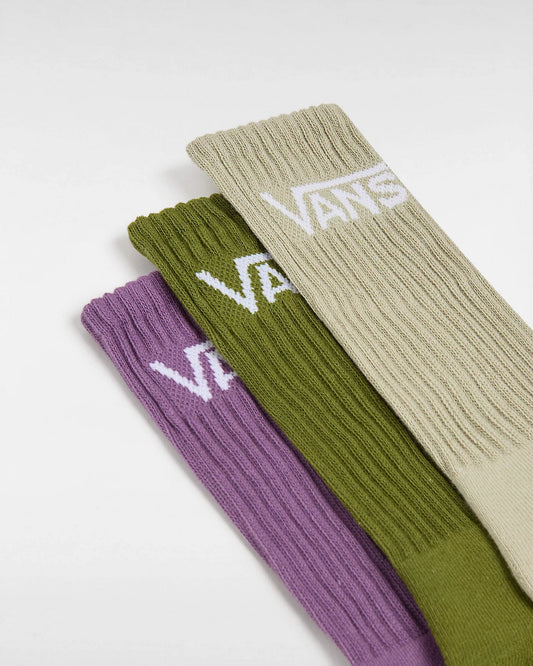 Vans Clothing & Shoes UK 8.5 - 12 Vans Classic Crew Socks 3 Pack Pesto