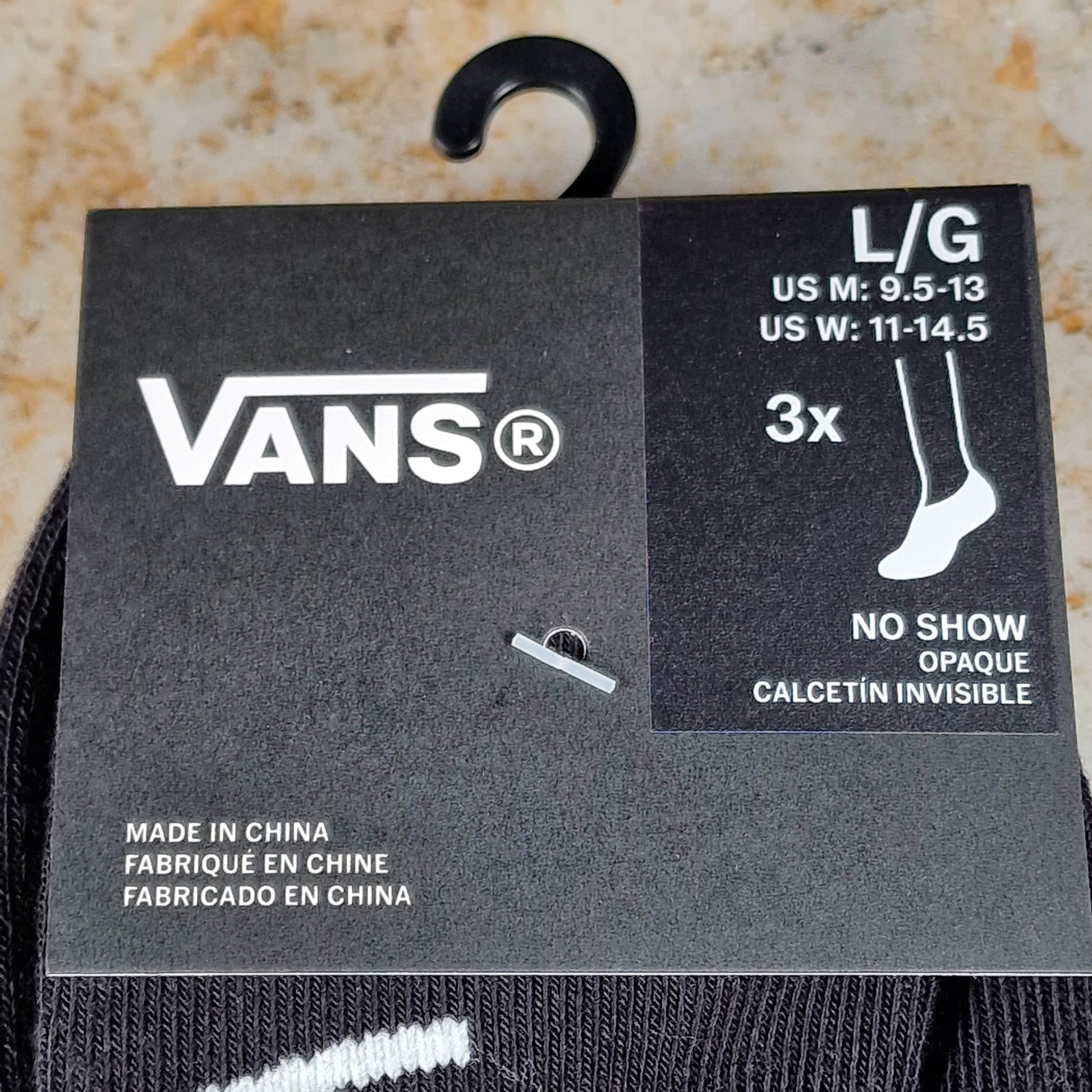 Vans Clothing & Shoes UK 8.5 - 12 Vans Classic No Show Socks 3 Pack Black
