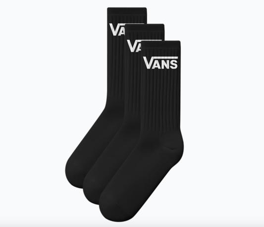 Vans Clothing & Shoes UK 8.5 - 12 Vans Crew ROX Socks 3 Pack Black