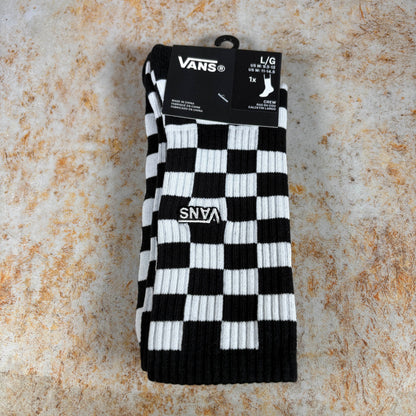 Vans Clothing & Shoes UK 8.5 - 12 / Checkerboard Black / White Vans Crew Socks Checkerboard Black / White