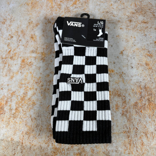 Vans Clothing & Shoes UK 8.5 - 12 / Checkerboard Black / White Vans Crew Socks Checkerboard Black / White