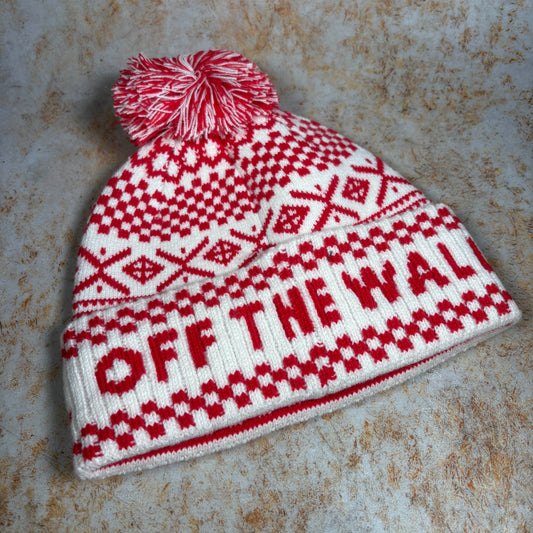 Vans Clothing & Shoes Racing Red/White Vans Ginger Fair Isle Pom Beanie Racing Red / White