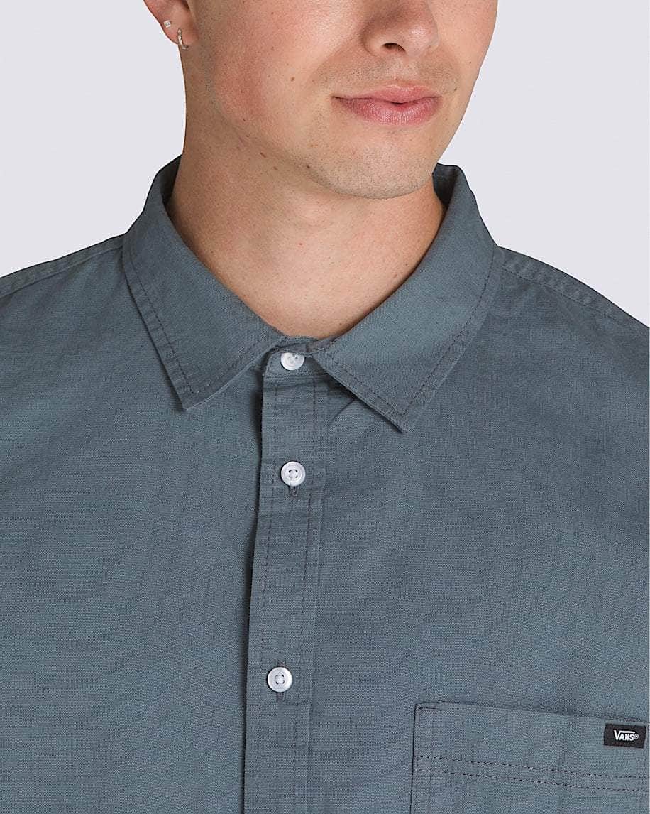 Vans Extra Large Vans Lawson Solid Woven Short Sleeve Shirt Stormy Weather