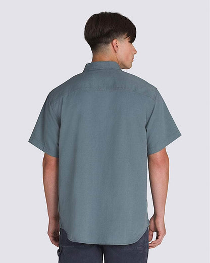 Vans Extra Large Vans Lawson Solid Woven Short Sleeve Shirt Stormy Weather