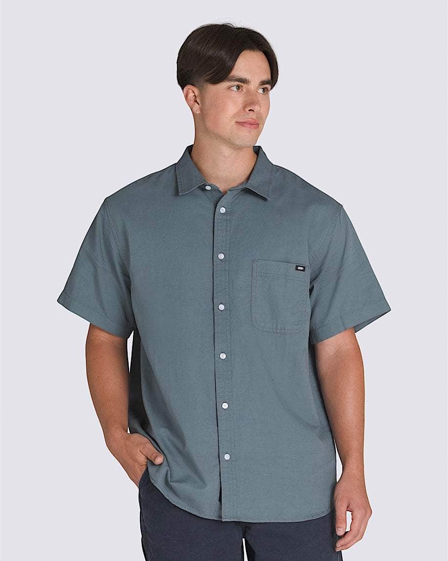 Vans Extra Large Vans Lawson Solid Woven Short Sleeve Shirt Stormy Weather