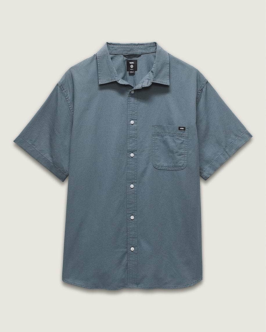 Vans Extra Large Vans Lawson Solid Woven Short Sleeve Shirt Stormy Weather