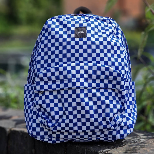 Vans Clothing & Shoes Blue / White Checker Vans Old Skool Check Backpack Blue / White