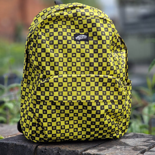 Vans Clothing & Shoes Fluro Lime / Black Vans Old Skool Check Backpack Fluro Lime / Black