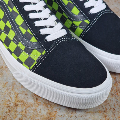 Vans Clothing & Shoes Vans Old Skool Shoes Checkerboard Black / Green Foam