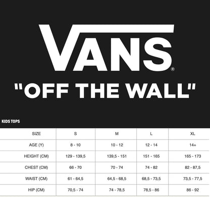 Vans Kids Clothing Size Chart Old Skool Vans Vans Womens Clothing