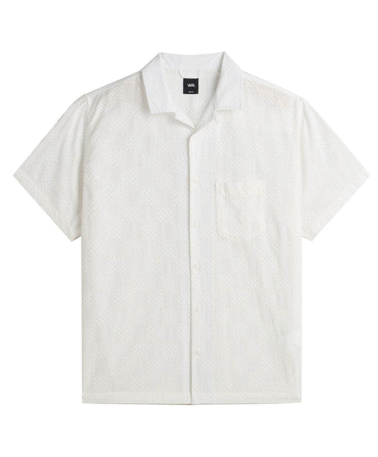 Vans Clothing & Shoes Extra Large Vans Wayside Eyelet Short Sleeve Woven Shirt Marshmallow