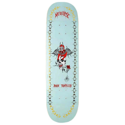 Welcome Skateboards 8.6 Welcome Townley Angel on Enera 8.6" Light Teal / Gold Foil Skateboard Deck