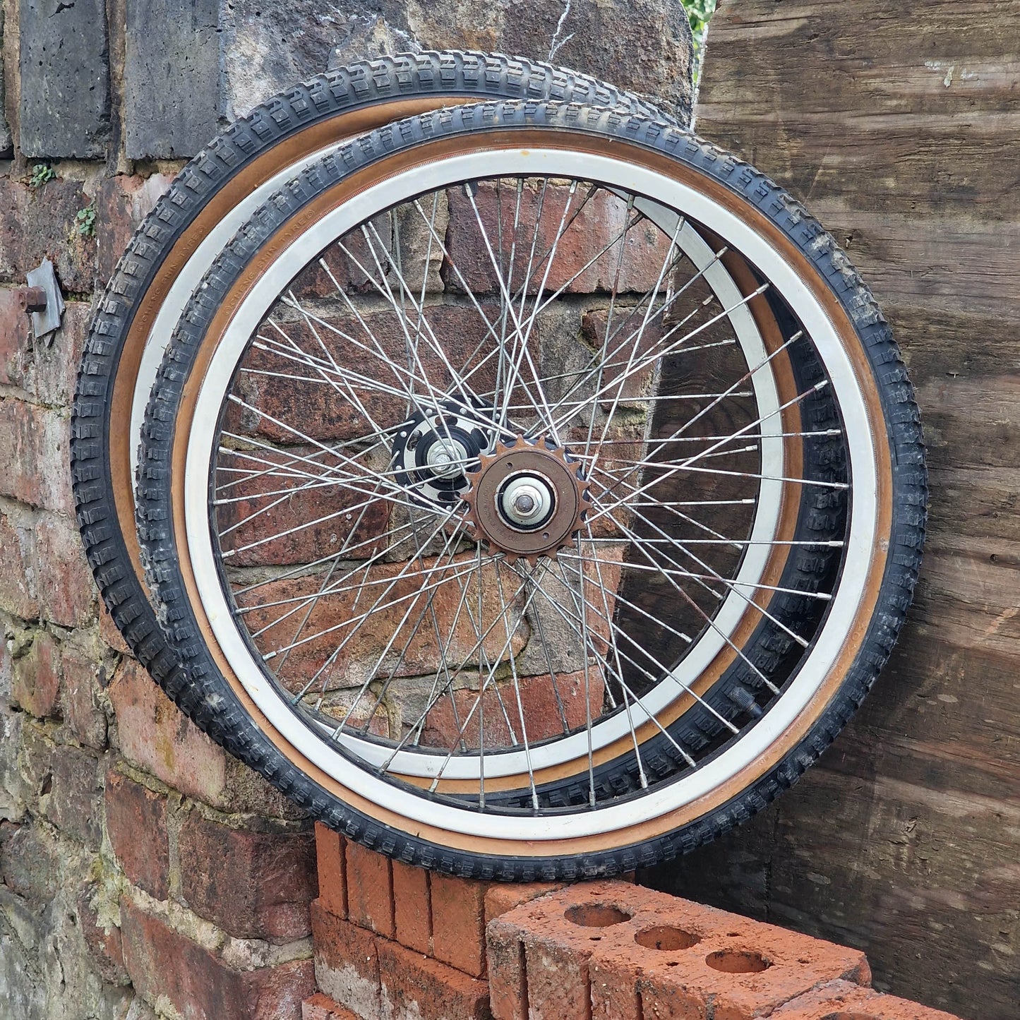 Whitefield Old School BMX Chrome Whitefield Survivor Old School Survivor Wheels with Tyres Pair