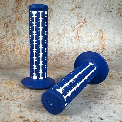 A'ME Old School BMX Blue over White A'ME BMX Dual Grips