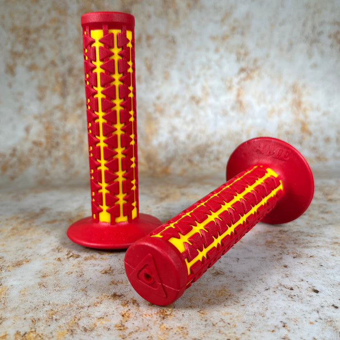 A'ME Old School BMX Red over Yellow A'ME BMX Dual Grips