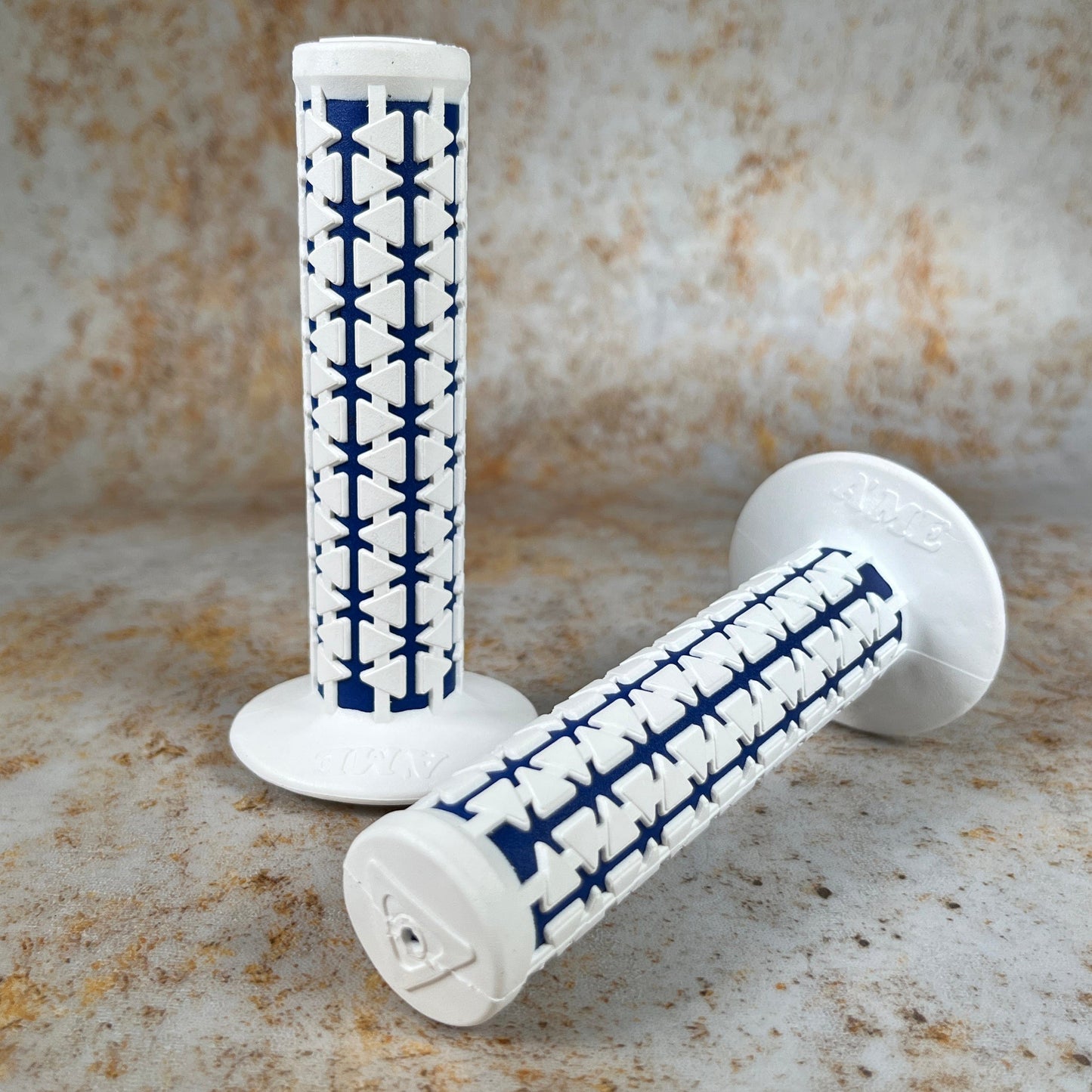 A'ME Old School BMX White over Blue A'ME BMX Dual Grips