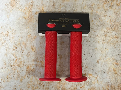 Animal Bikes BMX Parts Red Animal Bikes Edwin Grips with Flange